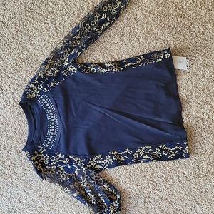 NWT Navy Blue Blouse Medium